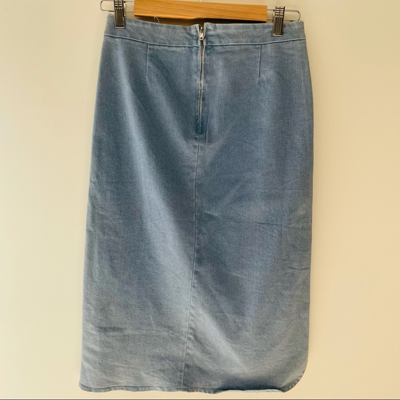 Size 12 AVA Fitted Bodycon Long Midi Denim Skirt - Picture 9 of 13